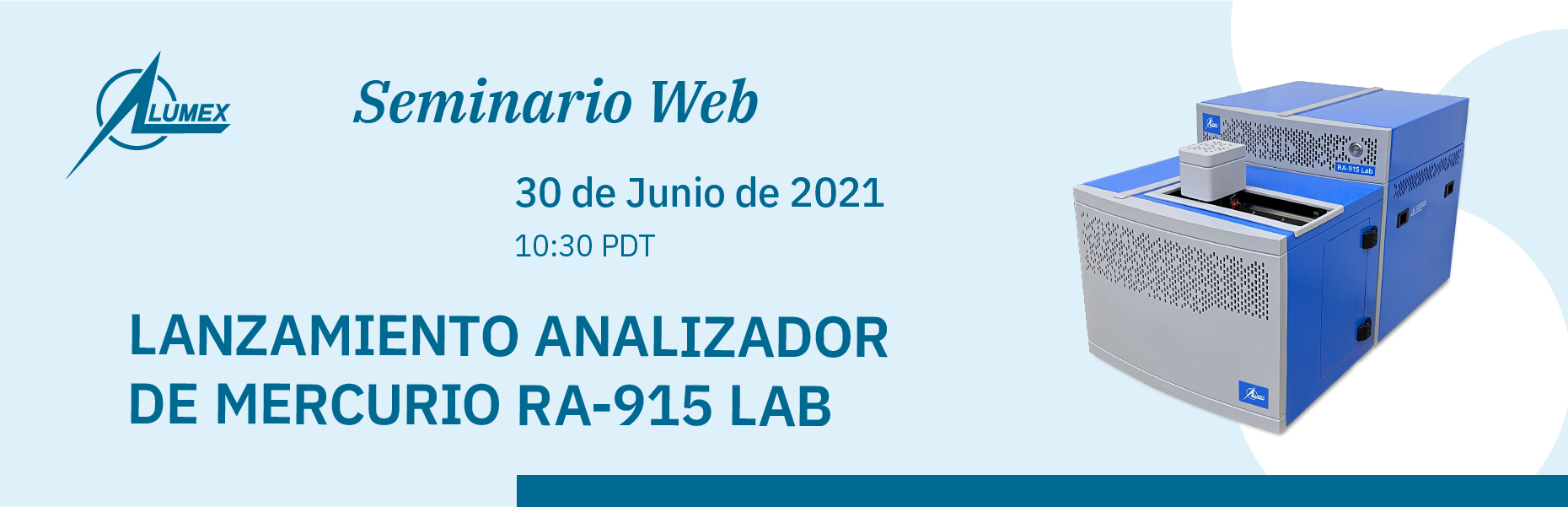 Seminario web: Lanzamiento Analizador de Mercurio RA-915 LAB
